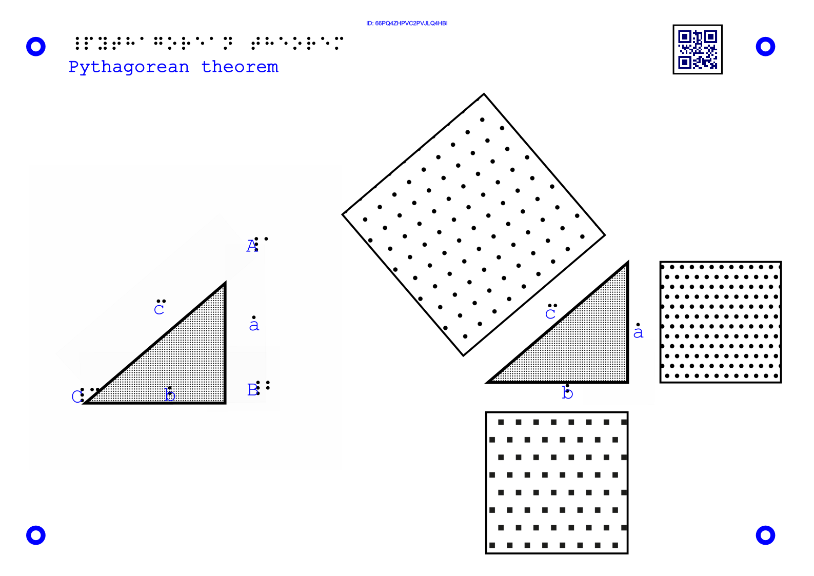 11Tactile graphic explaining the Pythagorean theorem.